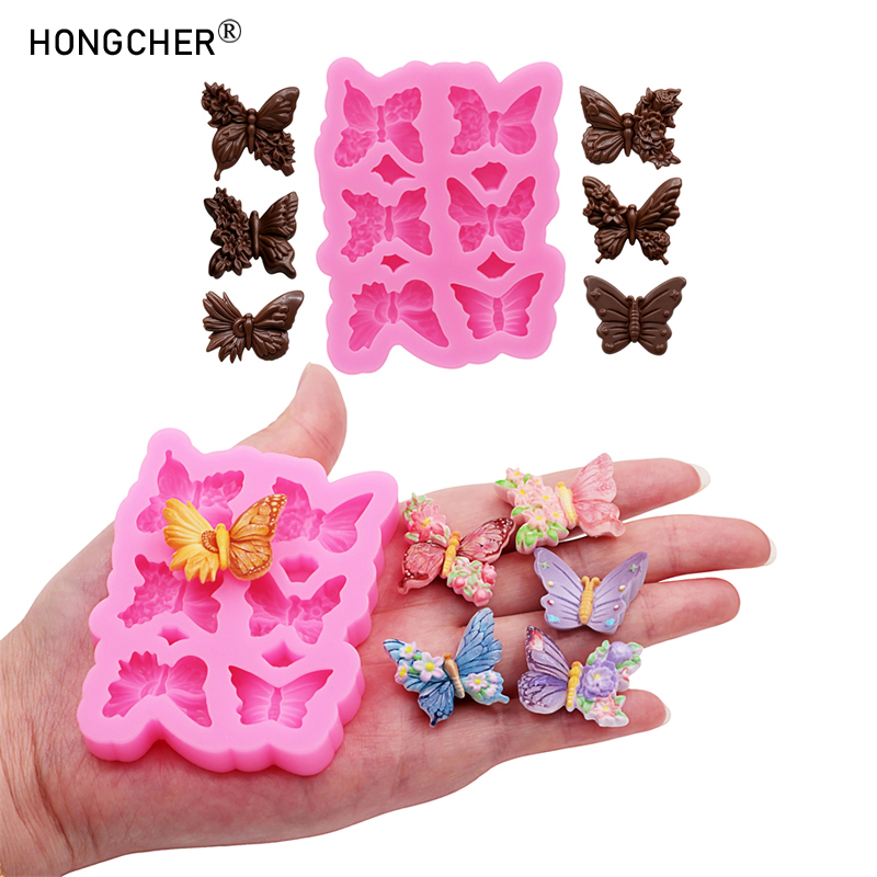 Resin Craft Ideas - DIYレジンフラワー、蝶、蜂のシリコンモールド - レジンジュエリーパーツ、チョコレートケーキ、デザートデコレーションの製作に