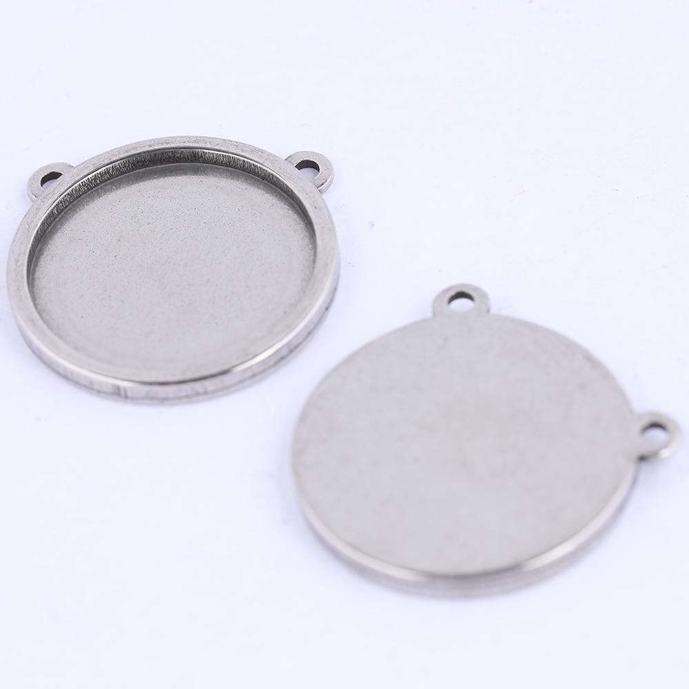 Bezels Set Pendant - ステンレス鋼のカボションベース,5個,16mm,18mm,20mm,ペンダントトレイ,diy,ネックレス,ジュエリー作り