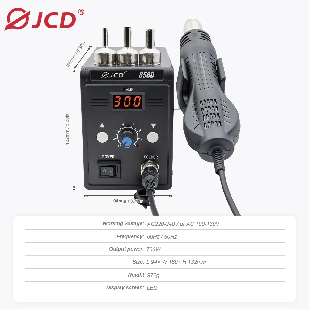 Jcd-ホットエアガンbgaリワークはんだ付けステーション、 - Heat Gun Small のレビューと価格