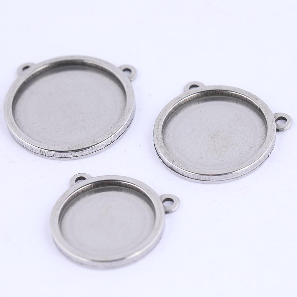ステンレス鋼のカボションベース,5個,16mm,18mm,2 - Bezels Set Pendant のレビューと価格