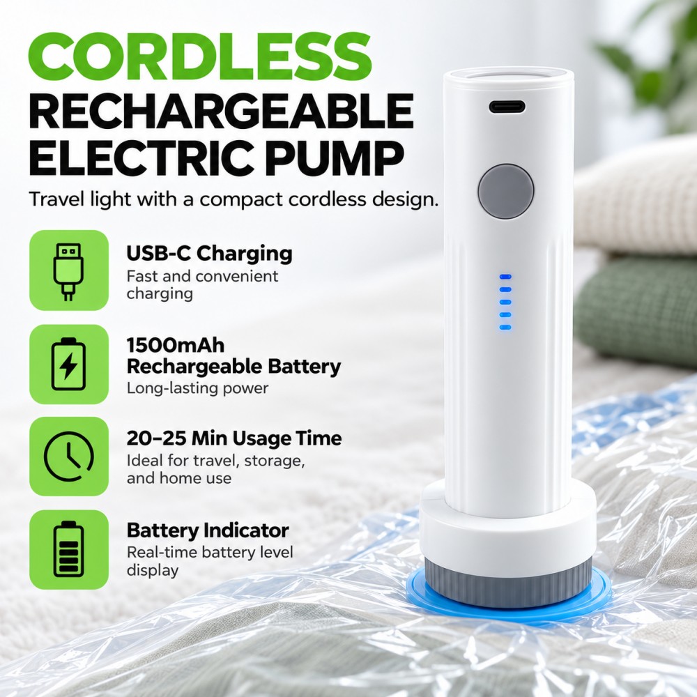 充電式電動真空ポンプ、低騒音、ポータブル、圧縮バッグ用エアポ - Vacuum Chamber Small のレビューと価格