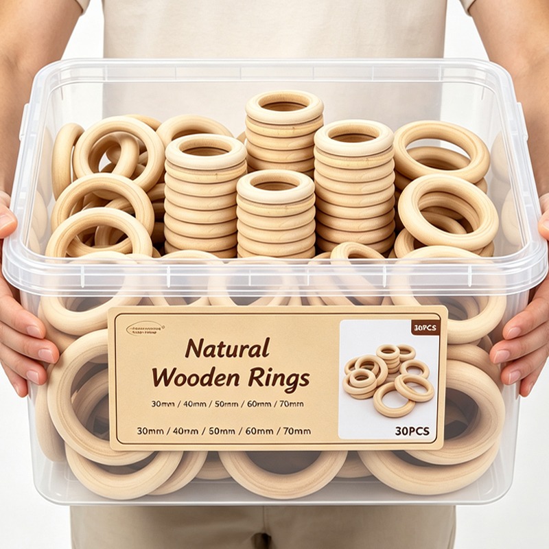 未完成の木製リング、滑らかな天然木製リング、クラフトDIY用 - Wood Ring Blank のレビューと価格
