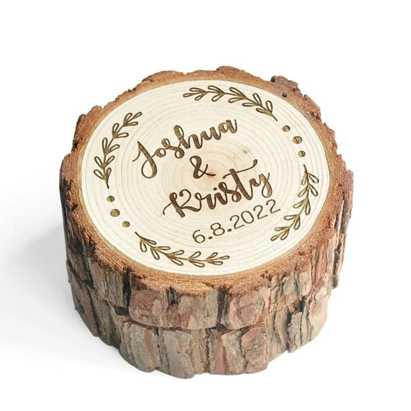 パーソナライズされた木製結婚指輪ボックスカスタム結婚指輪ボッ - Wood Ring Blank のレビューと価格